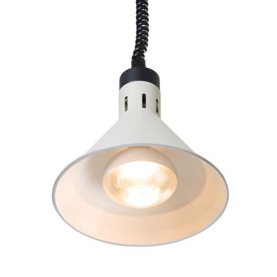 Závěsná výhřevná lampa s nastavitelnou výškou, kuželová, HENDI, Bílá, 230V/250W, ⌀275x(H)250mm | 273937